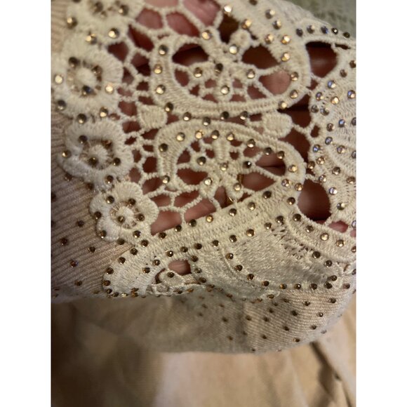 Sirenlily Maternity Lace Embellished‎ Long Sleeve Top Women Sz M , Viscose Blend - Picture 4 of 12